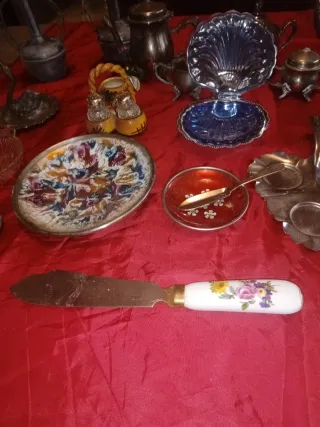 Lote objetos plateados vintage