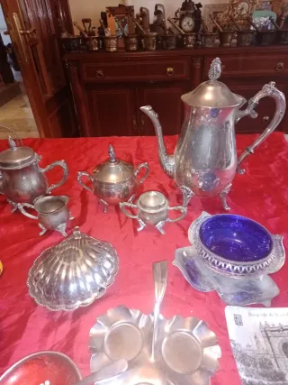 Lote objetos plateados vintage