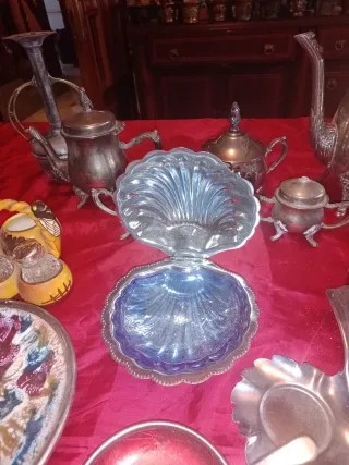 Lote objetos plateados vintage