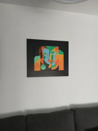 Cuadro pintado al óleo abstracto