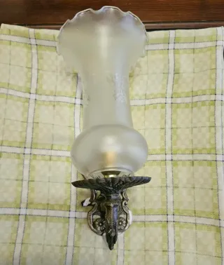 Pareja Apliques Pared Vintage Cristal Metal