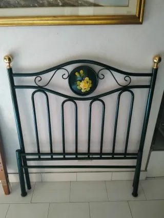 Testiera letto singolo ferro battuto verde
