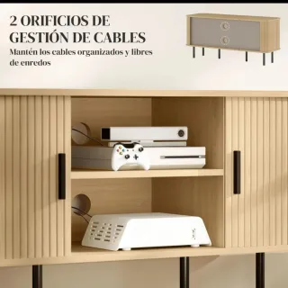 Mueble TV madera puertas correderas