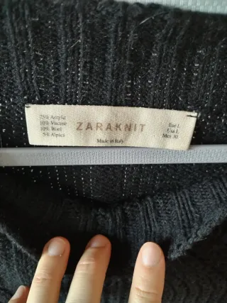 Jersey Zara Knit negro talla L
