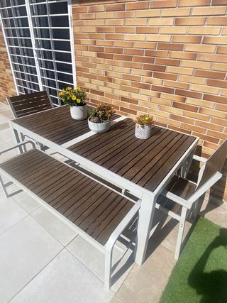 Conjunto Mesa y Sillas Exterior Ikea Sjalland