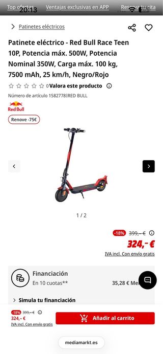 Patinete Eléctrico Casi Nuevo