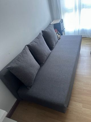 Sofá Cama Gris con Canapé