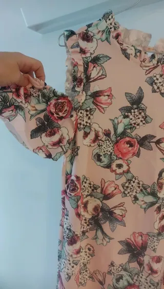 Vestido floral rosa mujer