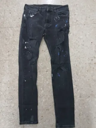 Pantalón Bershka Negro pintura