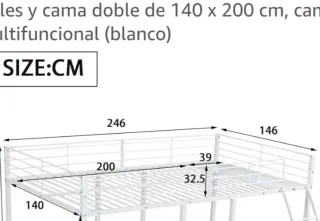 Cama de 140x200cm mas colchon de 140x200cm