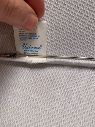 Ombrello in piqué bianco con topi