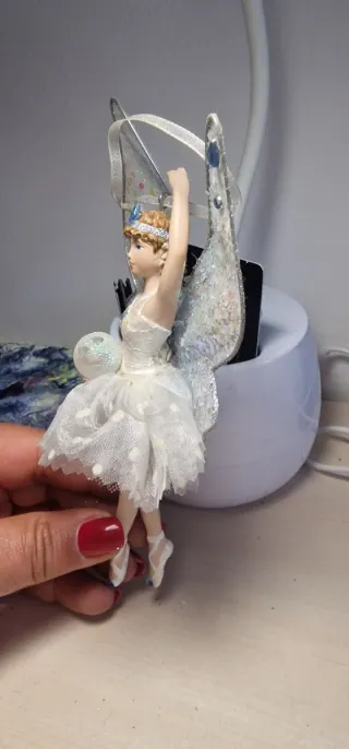 Fatine ballerina con bacchetta fiocco di neve