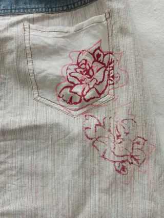 Falda vaquera con estampado vintage