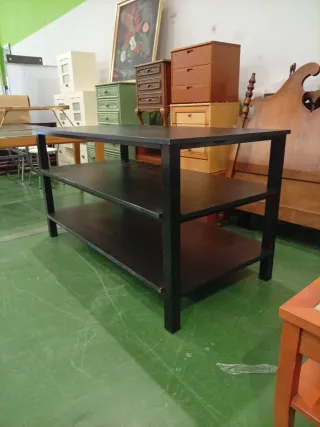 Mesa auxiliar negra 3 baldas