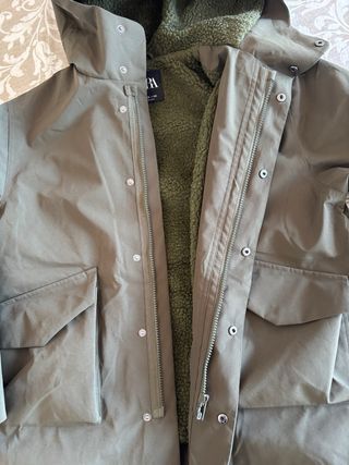 Chaqueta Zara verde niño invierno