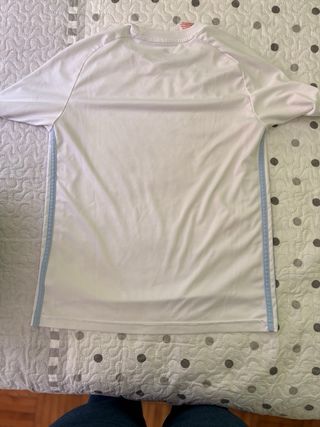 Camiseta Adidas Blanca y Celeste