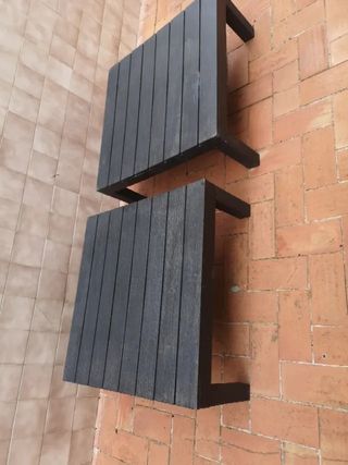 35€ por dos mesas resina exterior 78x78x31