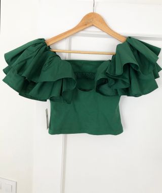 Top verde de Anthropologie, XS