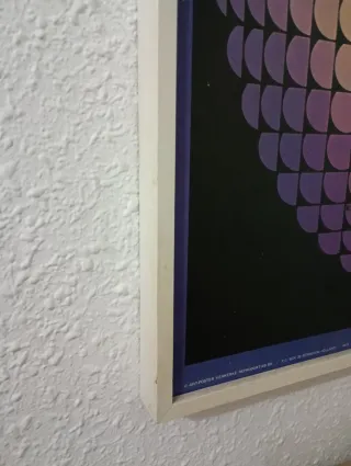 Cuadro Op Art Geométrico Morado y Amarillo