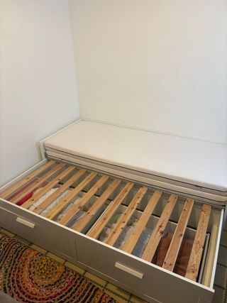 Diván cama blanco con cajones