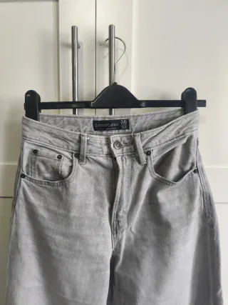 Stradivarius Jeans Wide Leg Talla 36 Gris