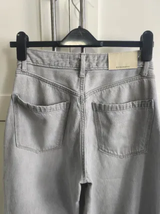 Stradivarius Jeans Wide Leg Talla 36 Gris