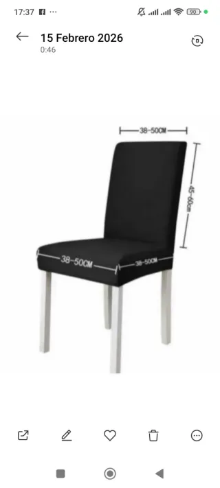 Set di 4 fodere per sedie nuove