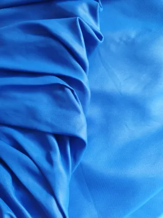 Vestido fiesta azul drapeado CABOTINE T/40