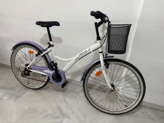 Bicicleta Urbana Life 24 Blanca/Morada