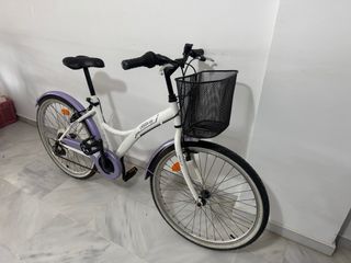 Bicicleta Urbana Life 24 Blanca/Morada