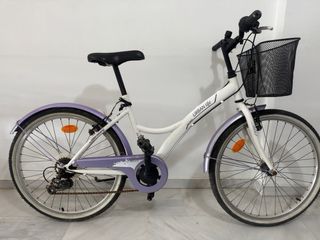 Bicicleta Urbana Life 24 Blanca/Morada
