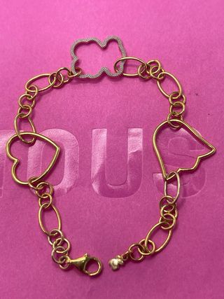 Pulsera Tous Corazón y Nube Oro y Plata