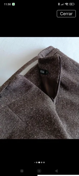 Falda Mango Marrón Tweed Talla M