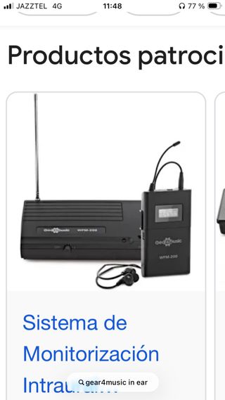 Sistema de monitorización in-ear Gear4music