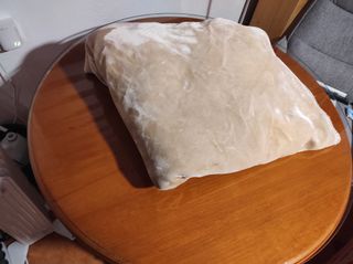 Mesa camilla madera provenzal con cristal y tarima