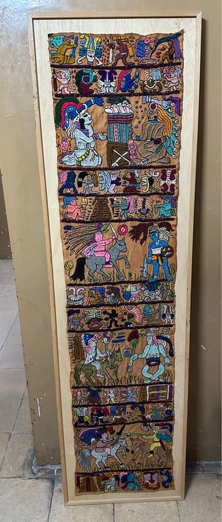 Obra Textil Bordada Vintage