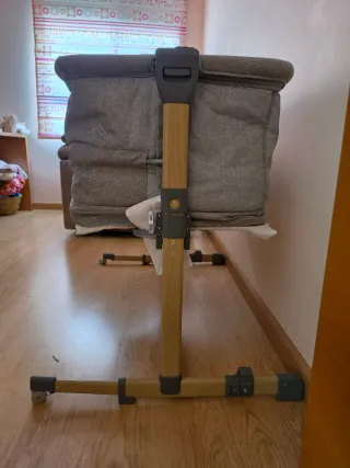 Minicuna colecho Kinderkraft gris