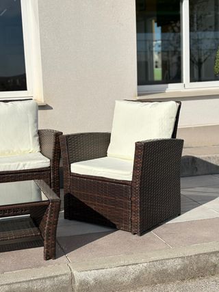 Conjunto de jardín ratán marrón + Envio gratis