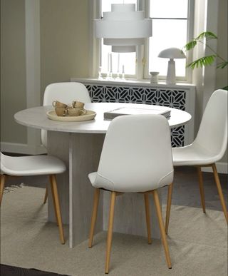 Silla comedor polipiel blanca