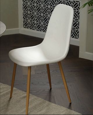 Silla comedor polipiel blanca