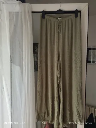 Pantalón ancho viscosa verde 4XL