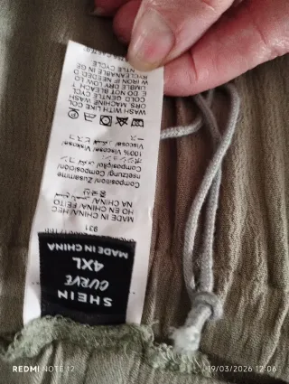 Pantalón ancho viscosa verde 4XL