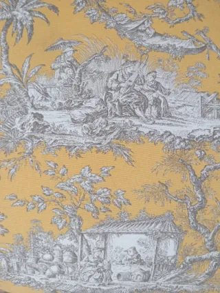 Silla Estilo Luis XVI Tela Toile de Jouy vintage