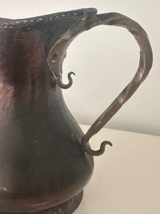 Jarra cobre artesanal “años 50/60” (leer descrip.)