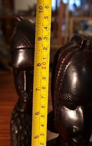 Pareja Cabezas Ceremoniales Africanas Ébano