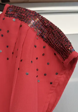 Vestido cort rojo lentejuelas Privé de TNL Talla M
