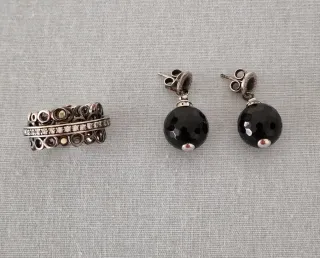 Conjunto Anillo y Pendientes Plata