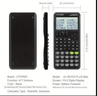 Calculadora Científica CTIFREE FX-991ES PLUS MAX