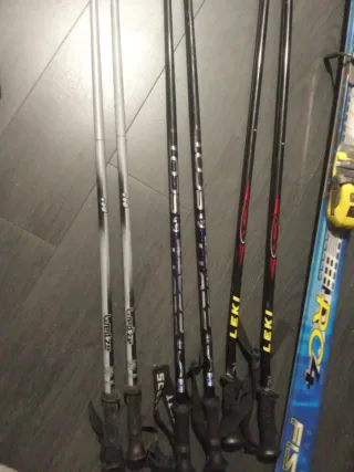 Lote esquís Fischer y palos Leki