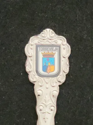 Cuchara Souvenir Torre Vieja Baño Plata